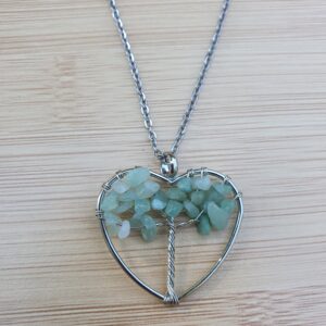 Zilveren ketting met hartjes boom
