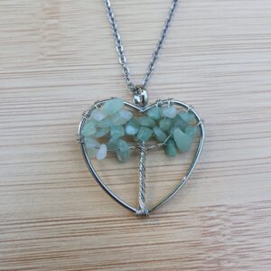 Zilveren ketting met hartjes boom