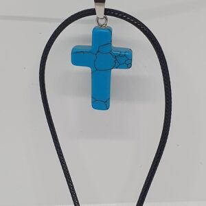 Ketting, blauw kruisje