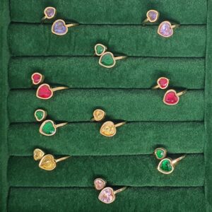 Ringen dubbele hartjes in verschillende kleuren