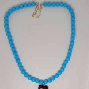 Ketting hartje blauw