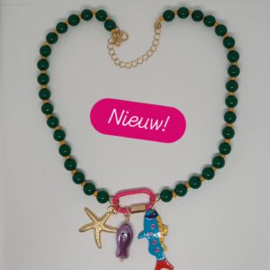 Ketting groen met visjes en zeester