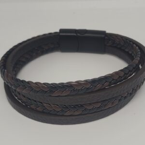 Heren leren armband meerdere lagen